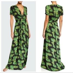Melissa Odabash Lou Palm Leaf Tropical Print Maxi Dress